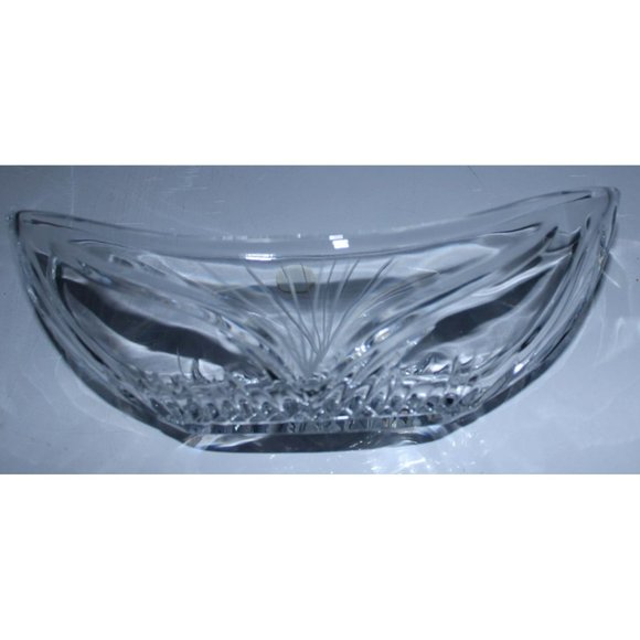 Vintage Bohemia cut crystal glass oval shaped Candy Dish approx $35 - Picture 3 of 7